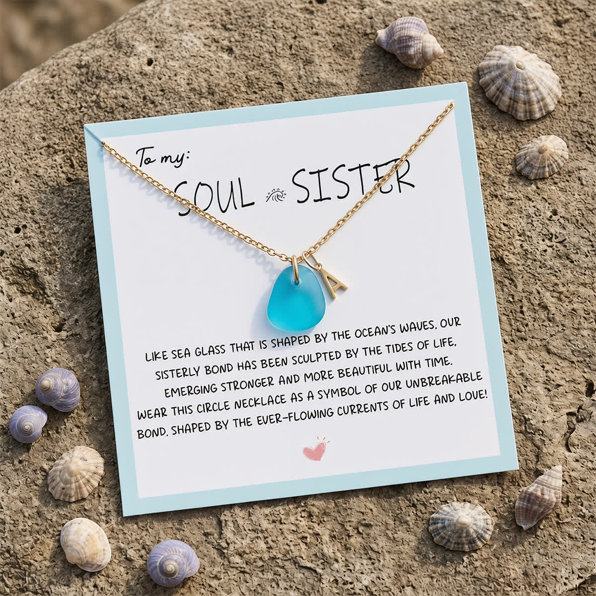 Ocean-Inspired Beachside Initial Letter Sea Glass Necklace - image 6