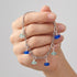 Tropical Sea Foam & Dark Blue Sea Glass Dangle Bracelet - image 4