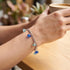 Tropical Sea Foam & Dark Blue Sea Glass Dangle Bracelet - image 5