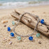 Tropical Sea Foam & Dark Blue Sea Glass Dangle Bracelet - Sea Foam & Dark Blue - image 0