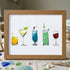 Cocktail Theme Sea Glass Framed Art - Walnut Brown - 6" X 8" - image 8