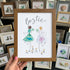 Cheers To My Bestie Sea Glass Framed Art - Walnut Brown - 8" X 6" - image 10