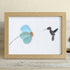 Mini Hummingbird And Flower Sea Glass Framed Art - Oak - 6" X 8" - image 7