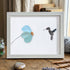 Mini Hummingbird And Flower Sea Glass Framed Art - White - 6" X 8" - image 10