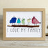 I Love My Family Bird Sea Glass Framed Art - Oak - 6" X 8" - image 10