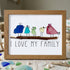 I Love My Family Bird Sea Glass Framed Art - Walnut Brown - 6" X 8" - image 11
