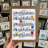 Eight Colorful Songbirds Singing Sea Glass Framed Art - Walnut Brown - 8" X 6" - image 11
