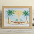Romantic Couple Birds On The Bench Sea Glass Framed Art - Oak - 6" X 8" - image 11