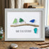 Dare To Be Different Birds Sea Glass Framed Art Inspirational Gift - White - 6" X 8" - image 13