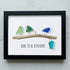 Dare To Be Different Birds Sea Glass Framed Art Inspirational Gift - Black - 6" X 8" - image 12