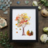 Fall Art Autumn Leaves Pumpkin Sea Glass Framed Art - Black - 8" X 6" - image 11