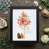 Autumn Quotes Fall Leaves Pumpkin Sea Glass Framed Art - Black - 8" X 6" - image 10