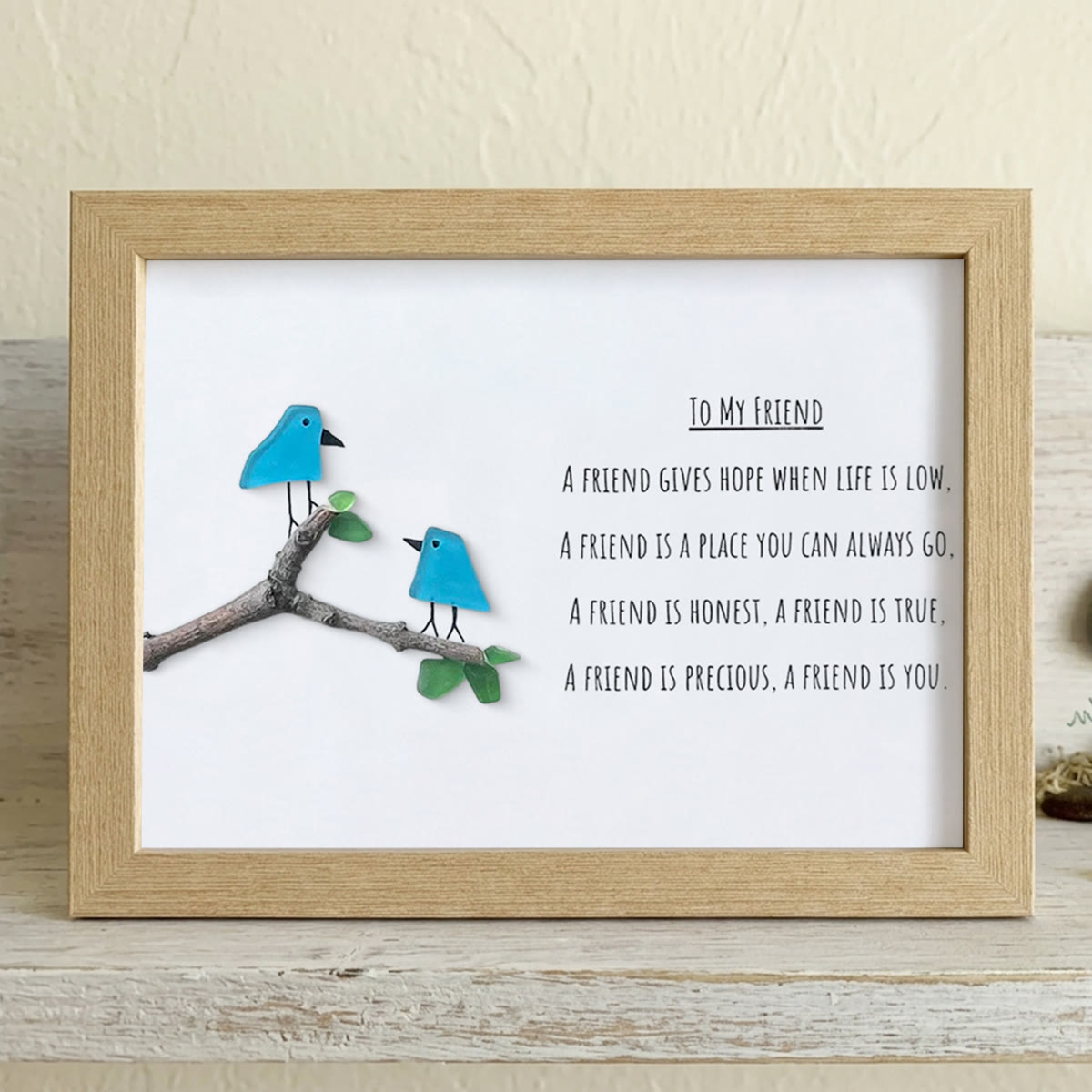 Friendship Poem To My Friend Sea Glass Framed Art - Oak - 6" X 8" - image 11