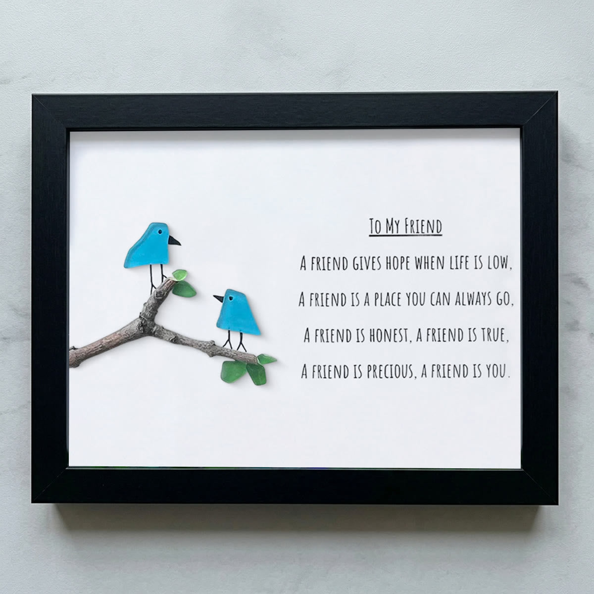Friendship Poem To My Friend Sea Glass Framed Art - Black - 6" X 8" - image 13