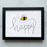 Bee Happy Sea Glass Card Artwork With Frame - Black - 6" X 8" - image 8