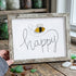 Bee Happy Sea Glass Card Artwork With Frame - Retro White - 6" X 8" - image 10