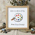 Artist's Palette Paint Your Life With Colors Sea Glass Framed Art - Oak - 8" X 8" - image 6