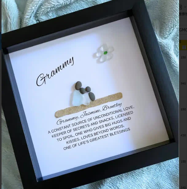 Grandchild & Grammy Custom Name Sea Glass Framed Art - image 6