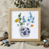 Colored Floral In Blue And White Vase Sea Glass Framed Art - Oak - 8" X 8" - image 13