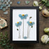 Blue Blossoming Flower Sea Glass Framed Art - Black - 8" X 6" - image 11