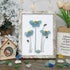 Blue Blossoming Flower Sea Glass Framed Art - Retro White - 8" X 6" - image 13