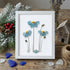 Blue Blossoming Flower Sea Glass Framed Art - White - 8" X 6" - image 12