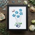 Blue Flower And Butterfly Seaglass Card Artwork With Frame - Black - 8" X 6" - image 12