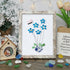 Blue Flower And Butterfly Seaglass Card Artwork With Frame - Retro White - 8" X 6" - image 14