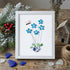 Blue Flower And Butterfly Seaglass Card Artwork With Frame - White - 8" X 6" - image 16