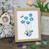 Blue Flower And Butterfly Seaglass Card Artwork With Frame - Oak - 8" X 6" - image 13