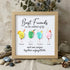Best Friends Friendship Gift Seaglass Card Artwork With Frame - Oak - 8" X 8" - image 8