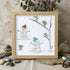 Frosty Snowman Friends Gathering Sea Glass Framed Art - Oak - 8" X 8" - image 10