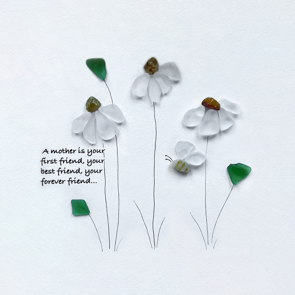 Daisy & Bee Blooms For Mom Sea Glass Framed Art - image 2