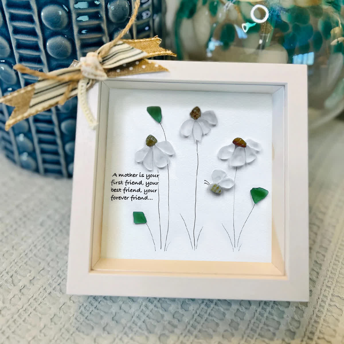 Daisy & Bee Blooms For Mom Sea Glass Framed Art - image 7