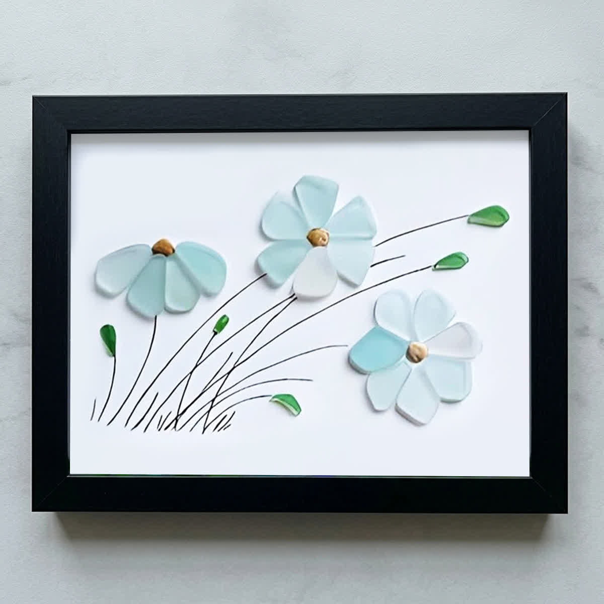 Blossoming Breeze Sea Glass Framed Art - Black - 6" X 8" - image 15