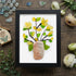 Yellow Flowers Blooms Sea Glass Framed Art - Black - 6" X 8" - image 13