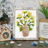 Yellow Flowers Blooms Sea Glass Framed Art - Retro White - 6" X 8" - image 17