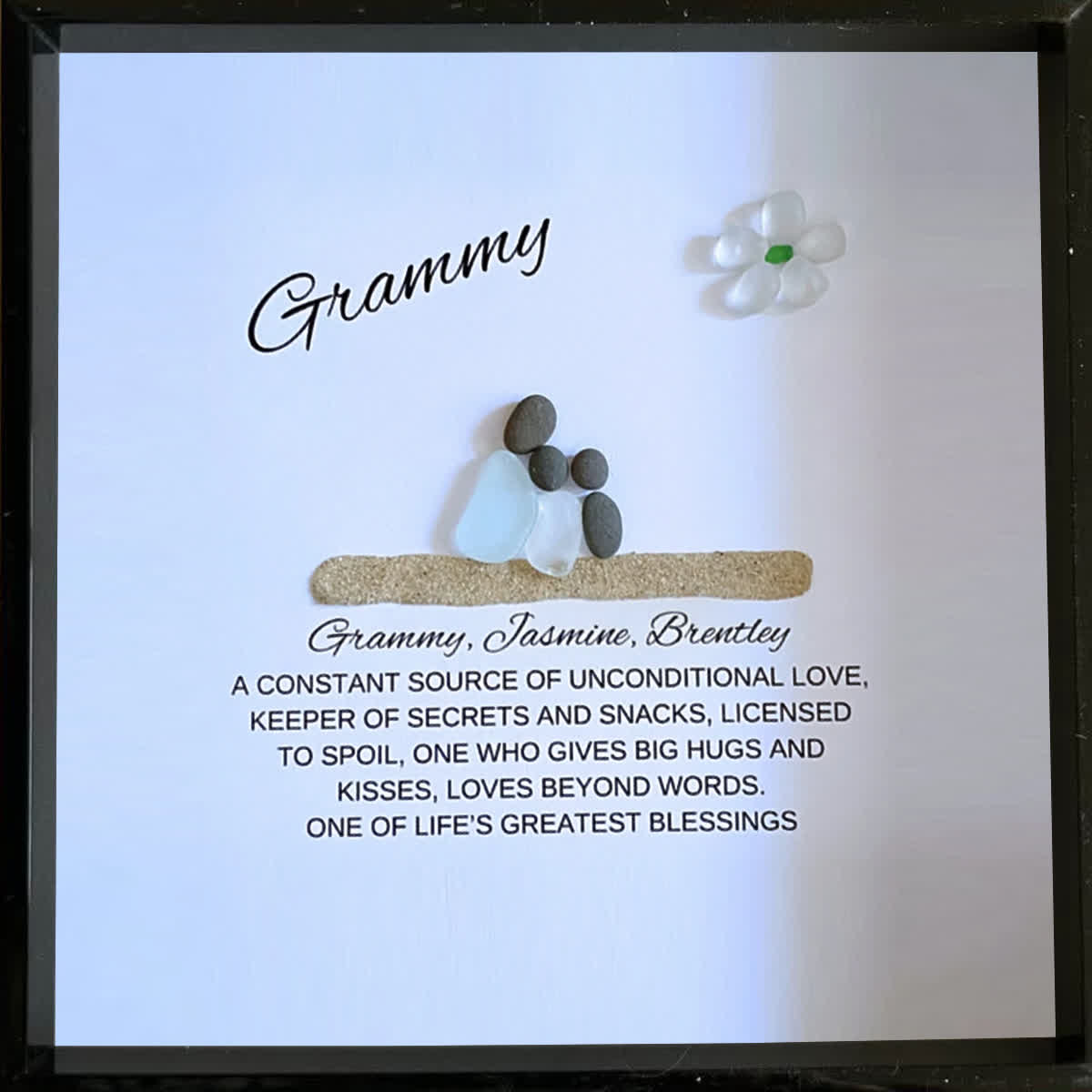Grandchild & Grammy Custom Name Sea Glass Framed Art - image 10