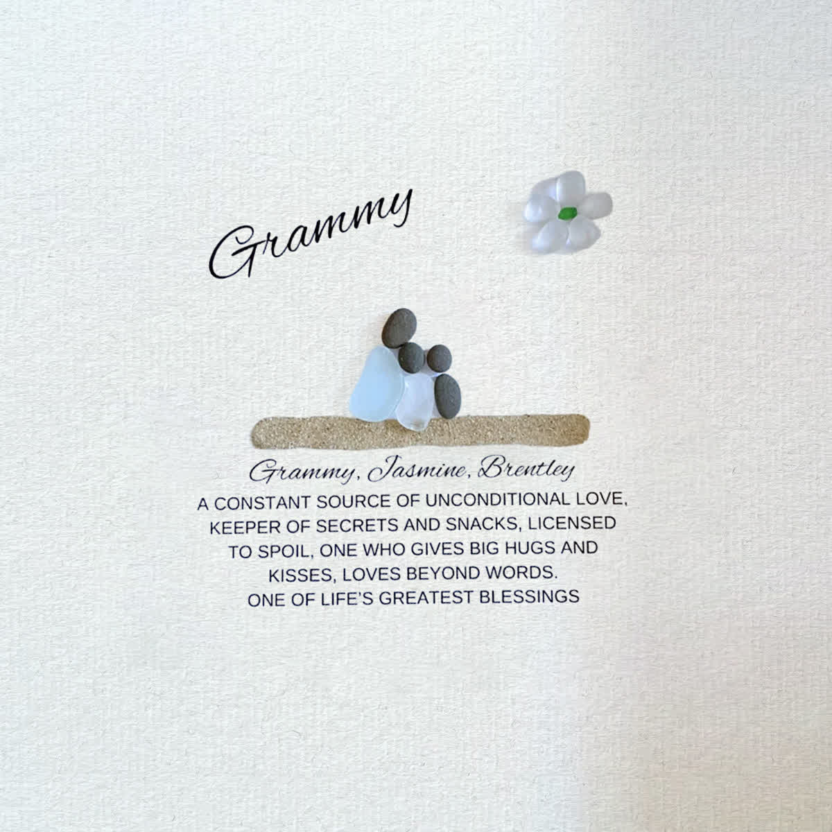 Grandchild & Grammy Custom Name Sea Glass Framed Art - image 2