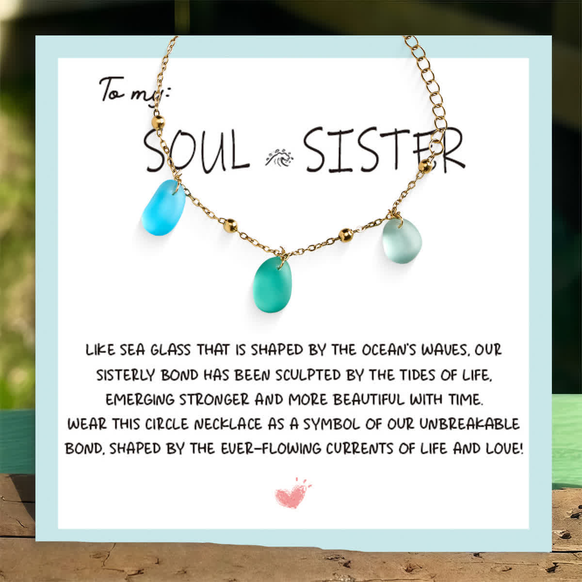 Aqua Blue & Turquoise Drop Charms Sea Glass Bracelet - image 2