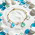 Aqua Blue & Turquoise Drop Charms Sea Glass Bracelet - image 5