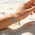 Aqua Blue & Turquoise Drop Charms Sea Glass Bracelet - image 1
