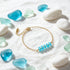 Ocean Breeze Turquoise Sea Glass Stack Gold Bracelet - image 5