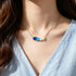 Ombre Blue Horizontal Bar Sea Glass Necklace - image 6