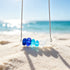 Ombre Blue Horizontal Bar Sea Glass Necklace - Silver - image 0