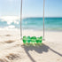 Forest Green Horizontal Bar Sea Glass Necklace - Silver - image 0