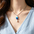 Ombre Blue Sea Glass & Pearl Drop Necklace - image 4