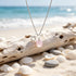 Crystal Heart & Pearl Blush Pink Sea Glass Necklace - image 5