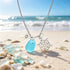 FREE Today: Turtle Treasure & Pearl Aqua Blue Sea Glass Necklace - Silver - image 0