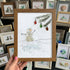Festive Frost Delight Snowman Sea Glass Framed Art - Walnut Brown - 8" X 6" - image 11